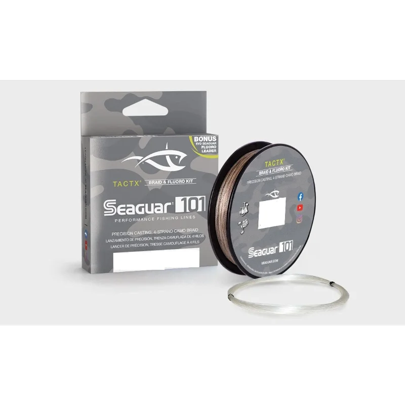 Fishing Line for Clear Water Fishing-Seaguar 101 TactX 20TCX150 Braid w Fluoro Leader 150 Yds