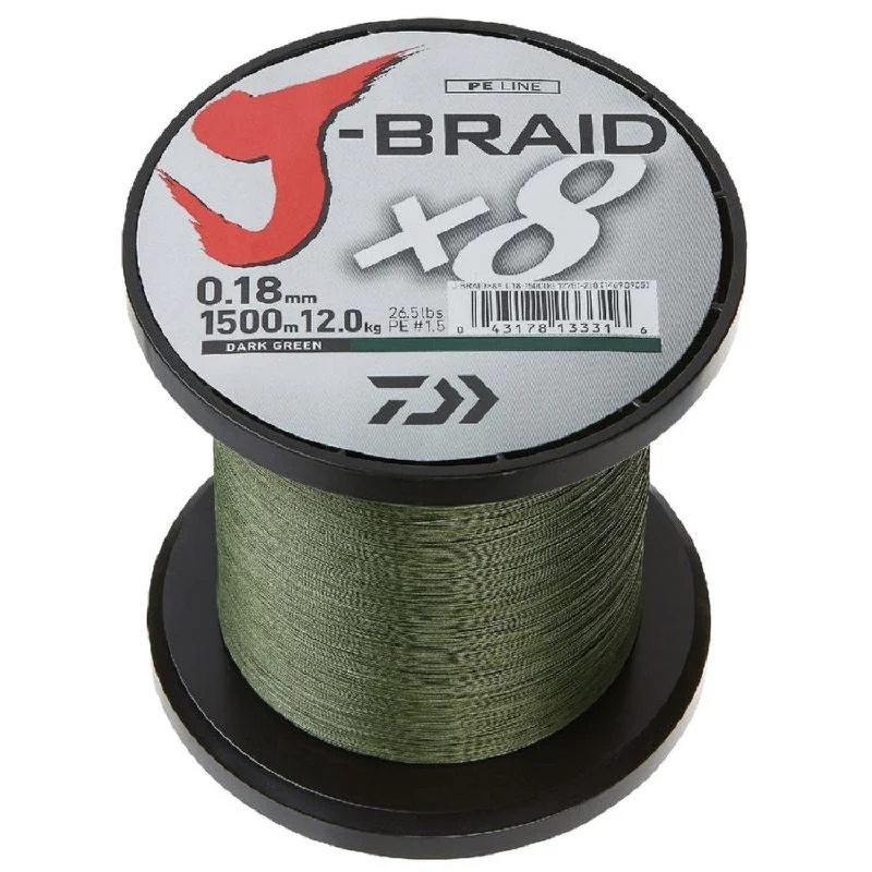 Fishing Line for Beginners and Experts-Daiwa J-Braid X4 3000 Yard Spool 10LB Test - Dark Green