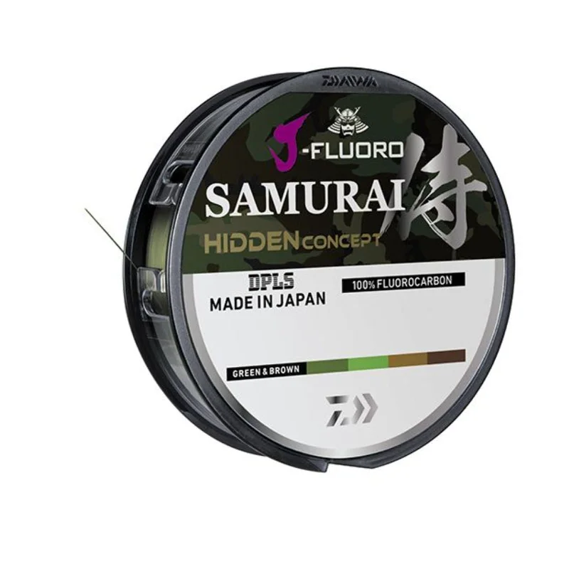 Fishing Line with High Knot Strength-Daiwa J-Fluoro Samurai Fluorocarbon Line Hidden 220 Yds