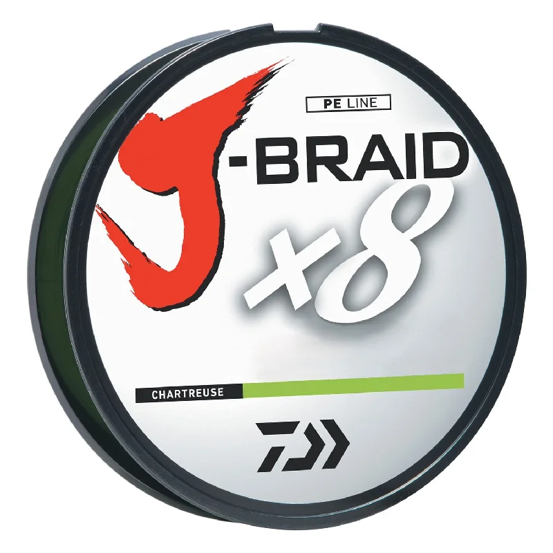 High-End Fishing Line for Professional Use-Daiwa J-Braid Chartreuse Fishing Line 330 Yards Test