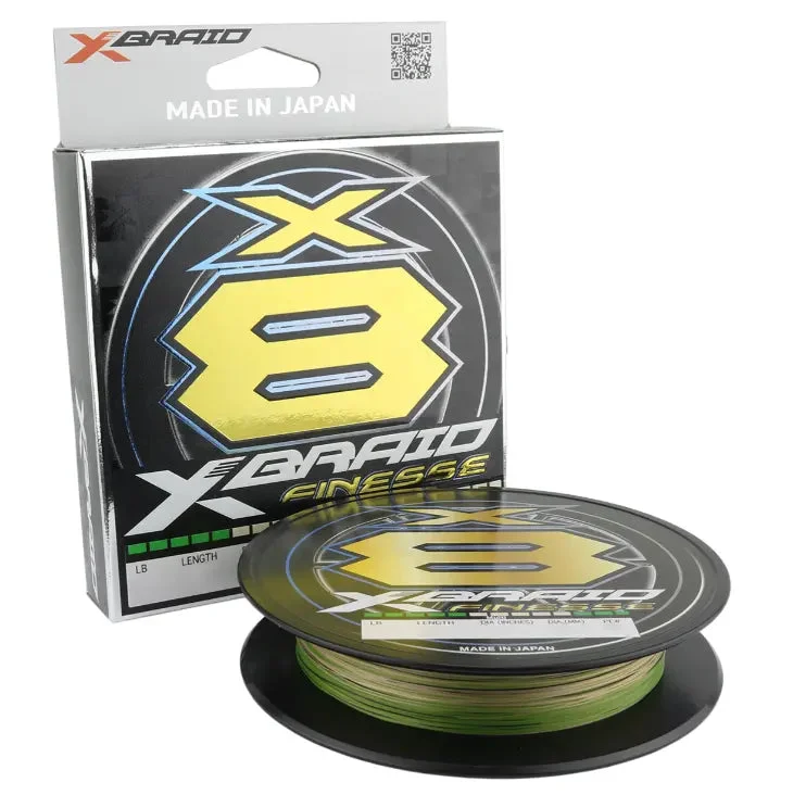 Multi-Strand Braided Fishing Line-Daiwa XBraid X8 Finesse Braided Fishing Line (165 yd)