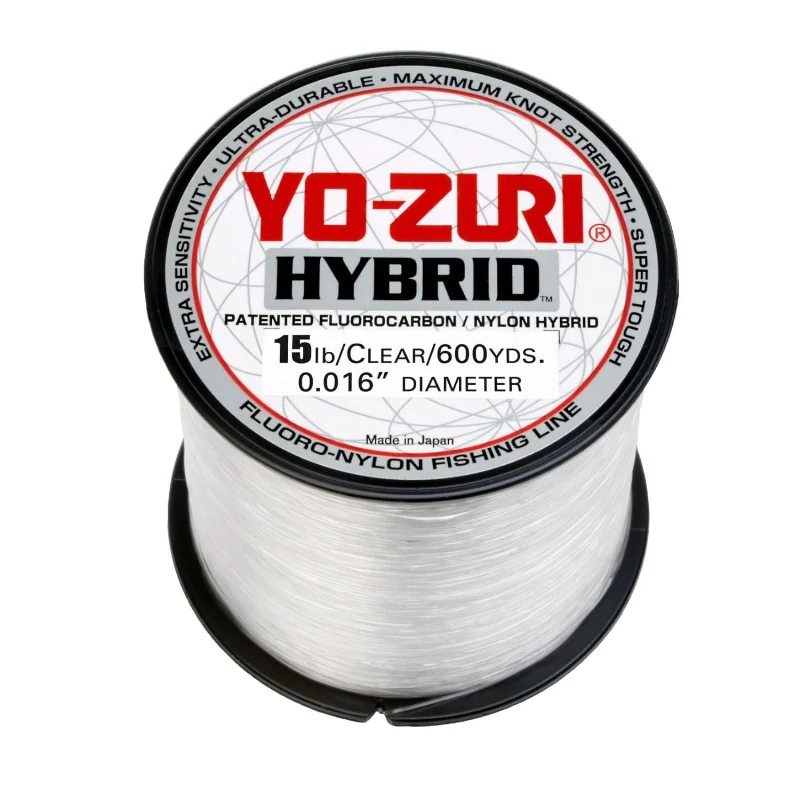 Long-Lasting Braided Fishing Line-Yo-Zuri Hybrid Clear Line 600YD Spool in