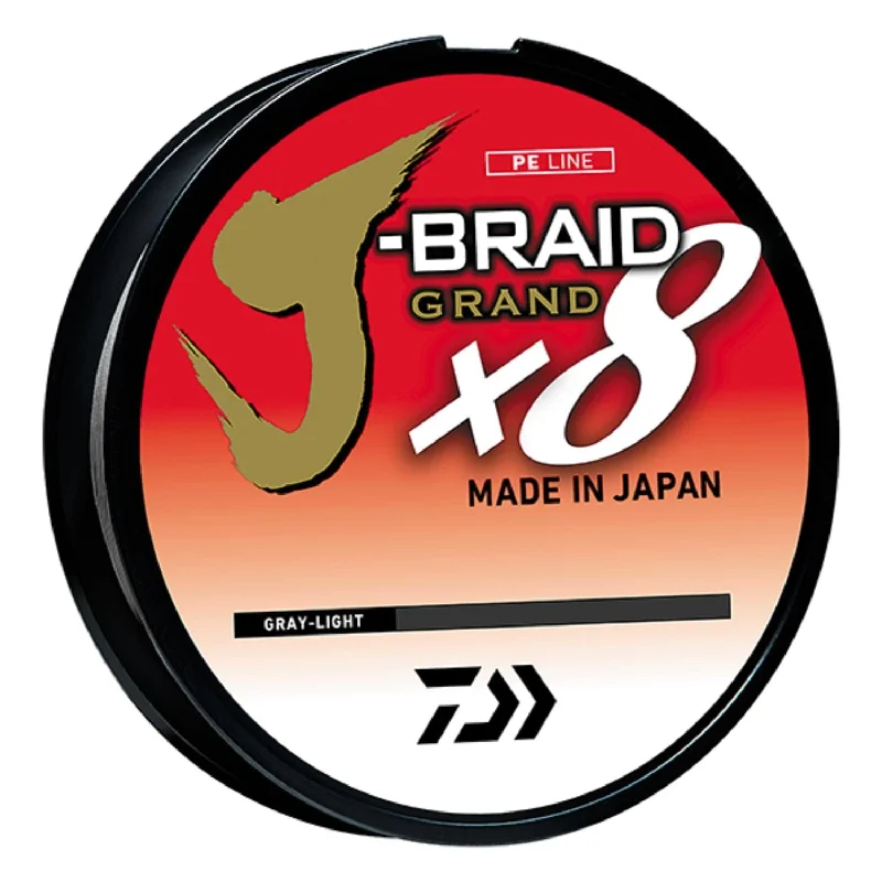 Durable Fluorocarbon Fishing Line-Daiwa J-Braid Grand 8X 300YDS Gray Light