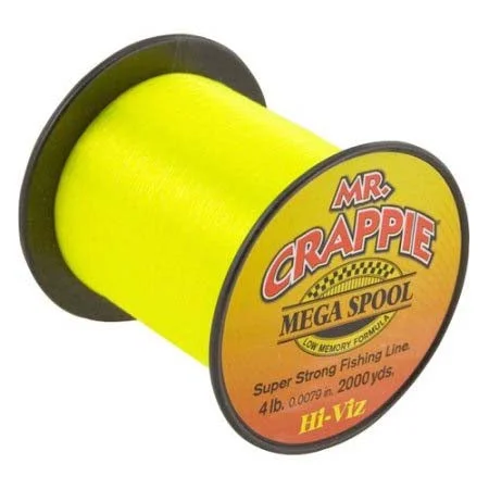 Fishing Line with Low Visibility-Lews Mr Crappie Mono Line 1500yd 6lb Hi Vis Yellow