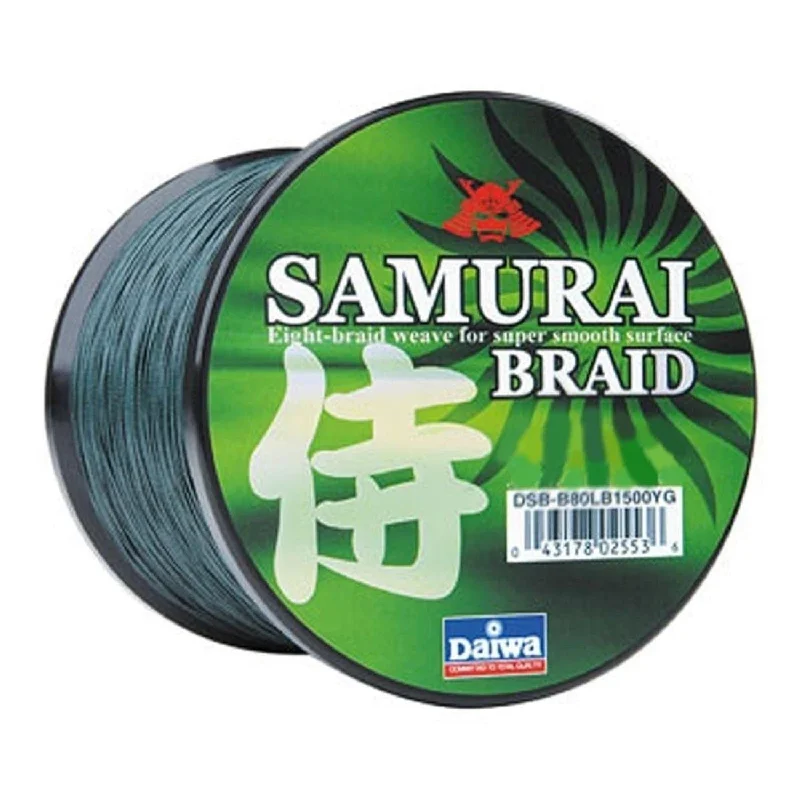 Reliable Fishing Line for All Waters-Daiwa Samurai Braid Filler Spool 300Y Green 55 lb. Test