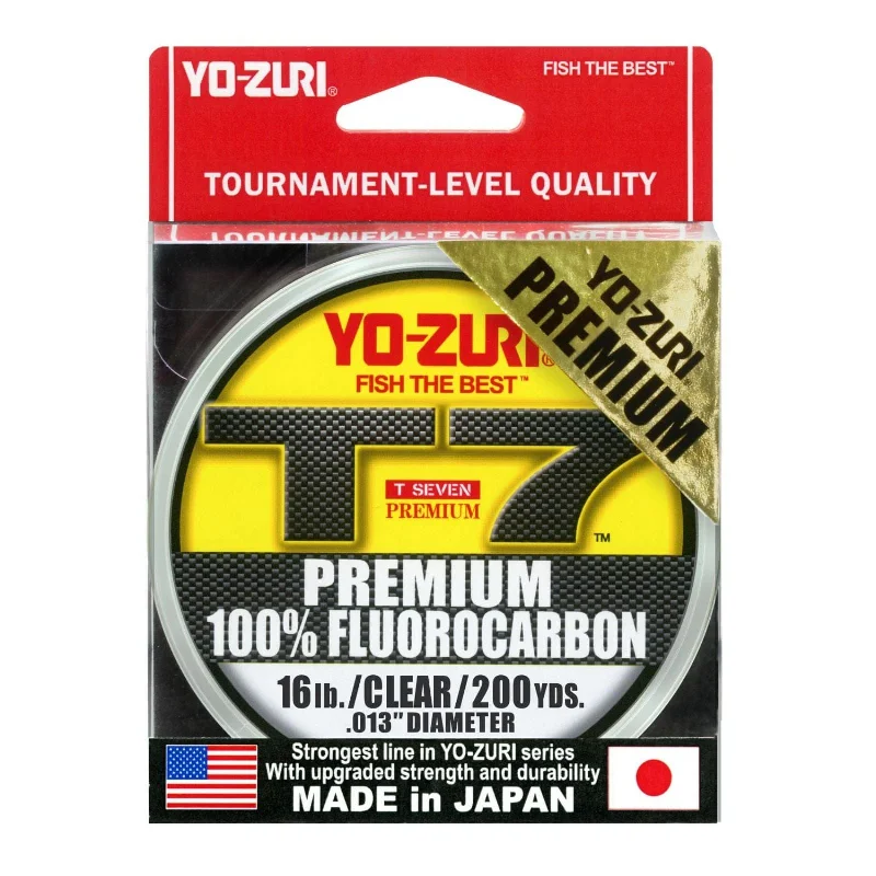 Fishing Line with High Tensile Strength-Yo-Zuri T-7 Premium Fluorocarbon 200 Yard Spool