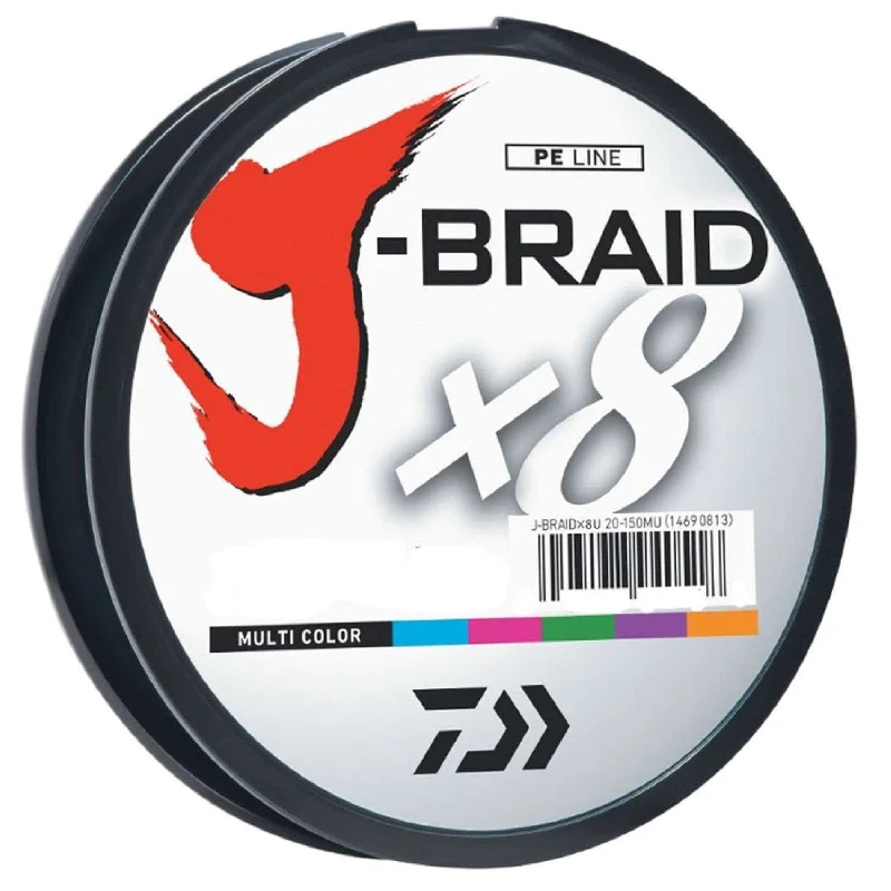 Fishing Line for Heavy Lures-Daiwa J-Braid X8 Filler Spool 300M Multi-Color 30 lb. Test