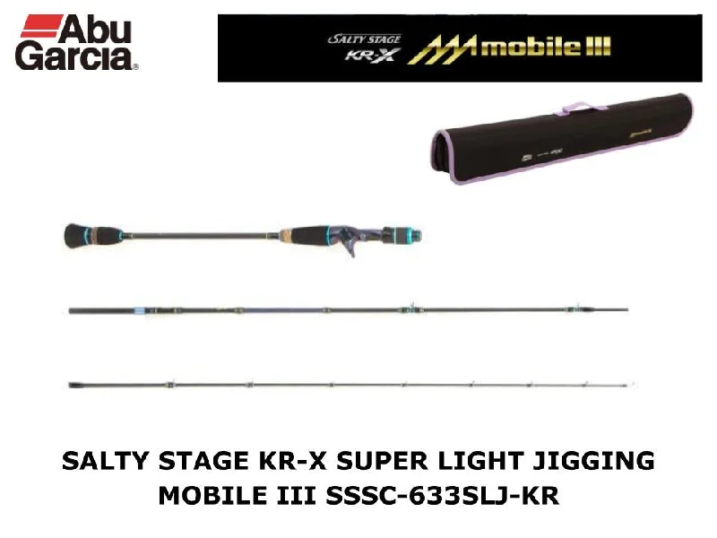 Durable Fishing Rod with Reel-Abu Garcia Salty Stage KR-X Super Light Jigging Mobile III SSSC-633SLJ-KR