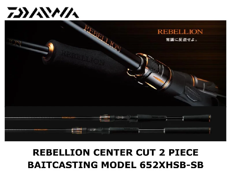 Fishing Rod for Fly Fishing-Daiwa Rebellion Center Cut 2 Piece Baitcasting Model 652XHSB-SB