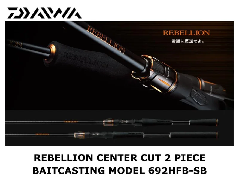 Fishing Rod for Kayak-Daiwa Rebellion Center Cut 2 Piece Baitcasting Model 692HFB-SB