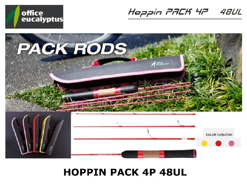 Sturdy and Compact Fishing Rod-Office Eucalyptus Hoppin Pack 4P 48UL Red