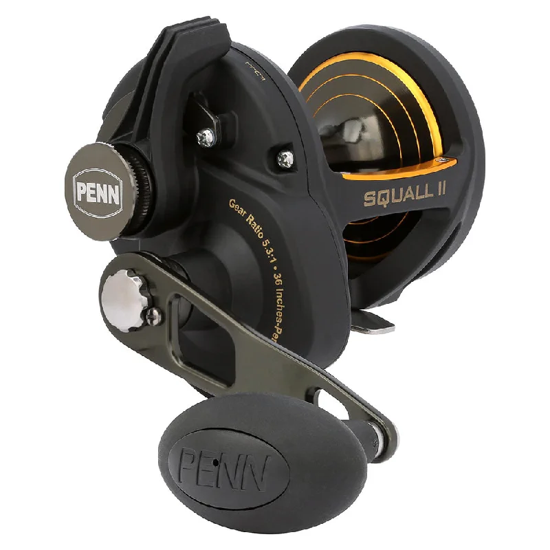 Baitcasting Reel for Long Casts-PENN Squall II Lever Drag SQLII40LD Conventional Reel [1594616]