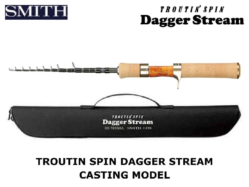 Multi-Purpose Telescoping Fishing Rod-Smith Troutin Spin Dagger Stream DS-TEC47UL