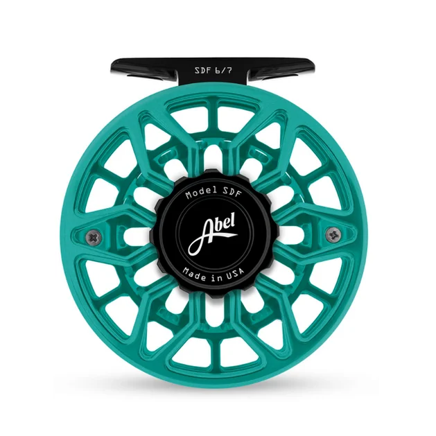 Saltwater Fishing Reel for Tackle-Abel SDF Ported 6/7 Reel Stain Teal Black/Black