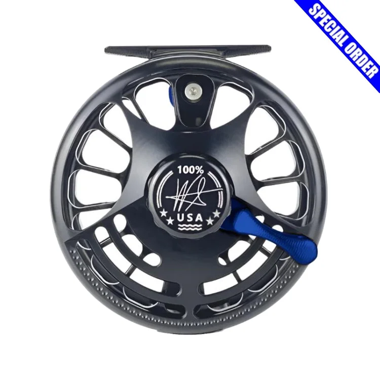 Fishing Reel with Smooth Drag-Seigler Saltwater Fly Reel - Black/Blue