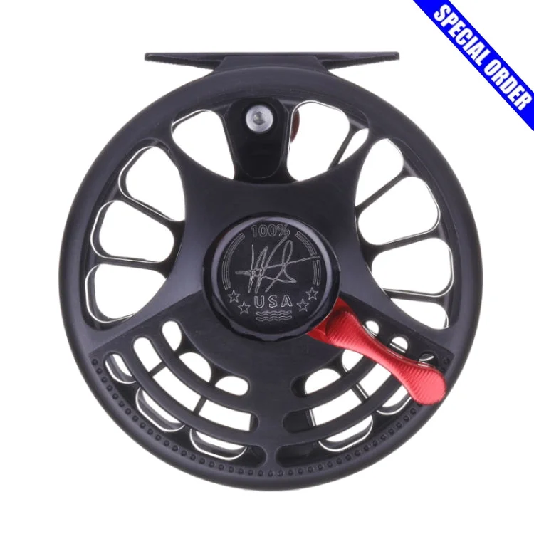 Heavy Duty Fishing Reel-Seigler Saltwater Fly Reel - Black/Red