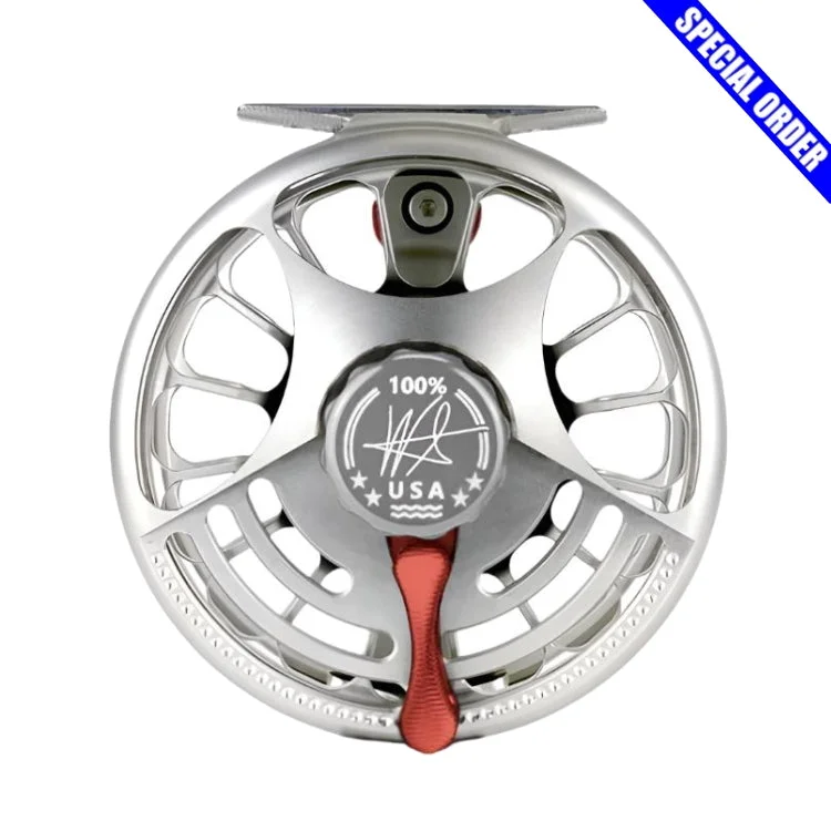 Fishing Reel for Beginners-Seigler Saltwater Fly Reel - Silver/Red