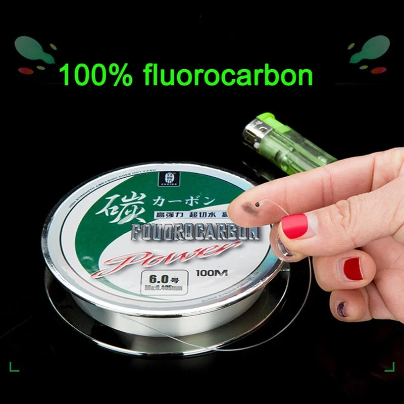 Premium Fishing Line-100M 100% fluorocarbon Fishing Line  Carbon Fiber Leader Line fly fishing line pesca  Super Strong