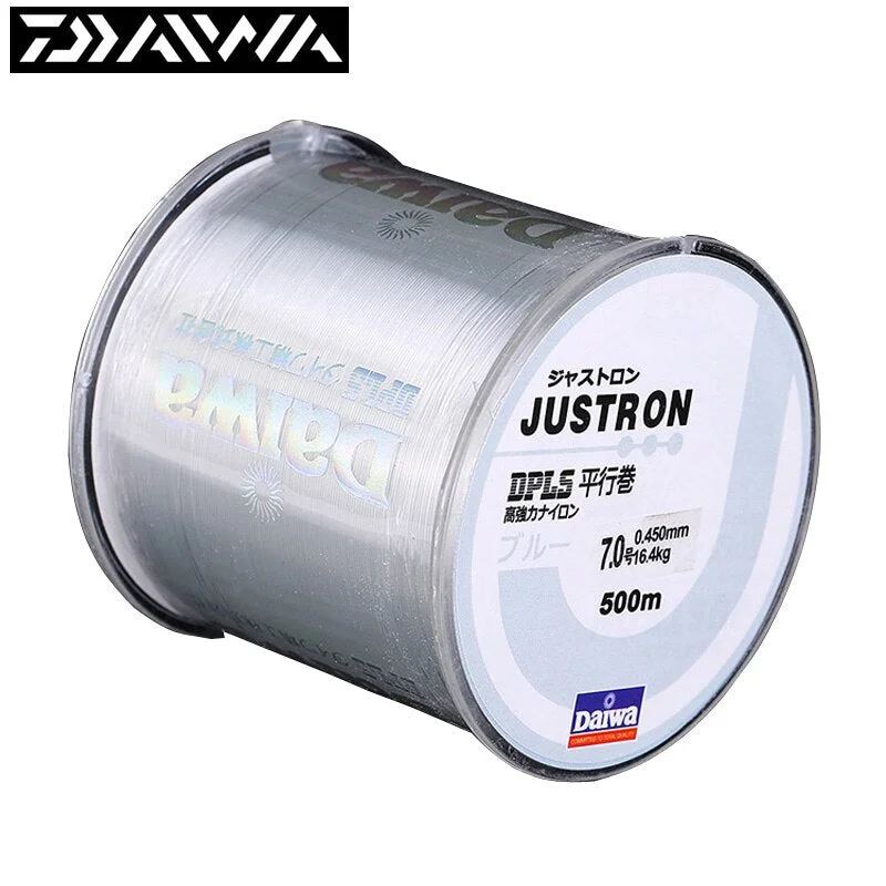 Fishing Line for Light Rods-500m Daiwa Fishing Line Super Strong 100m Japan Brand Fishing Line Justron Nylon 2LB - 40LB 7 Colors