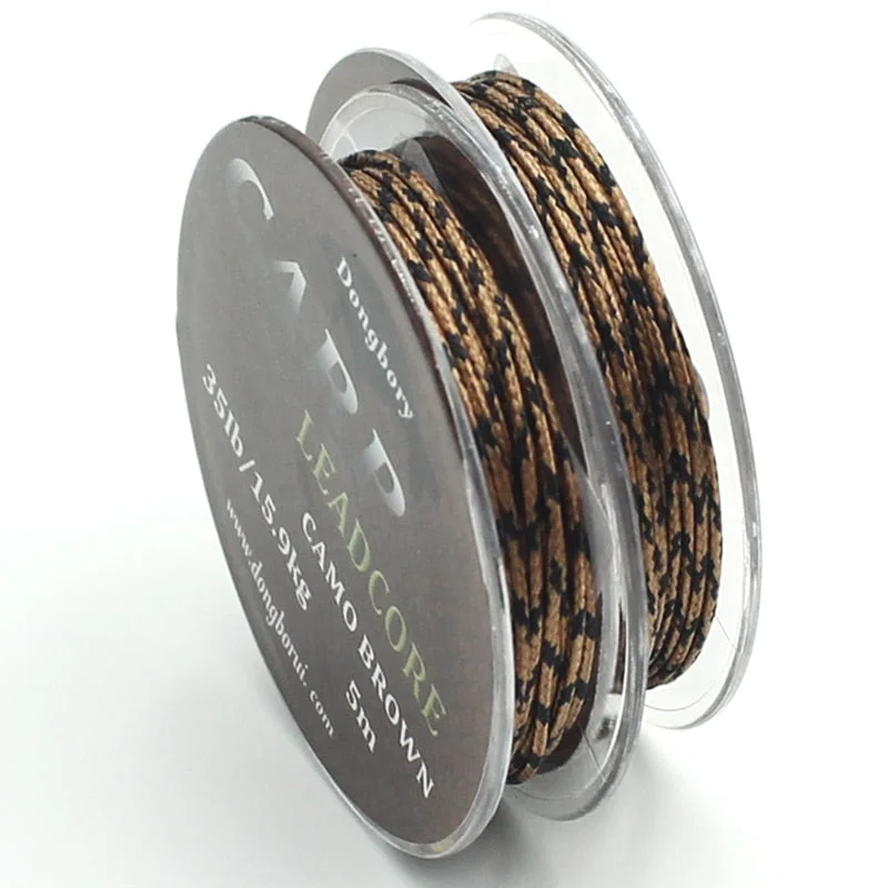 Fishing Line for Handling Strong Fish-5m Braided Lead Core Carp Leader Line Camo Brown Mainline Leadcore for Carp Rig Chod Helicopter