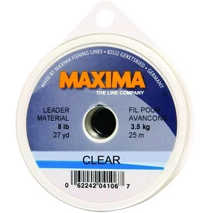 Fishing Line for Easy Hook Setting-Maxima CLEAR Mono Leader Wheel Clear 20lb 27yd