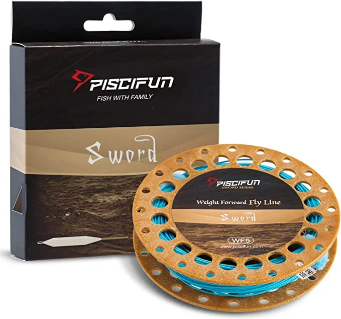 Braided Fishing Line for Light Tackle-Piscifun Sword Fly Fishing Line with Welded Loop Weight Forward Floating Fly Line WF1 2 3 4 5 6 7 8 9 10wt 90 100FT