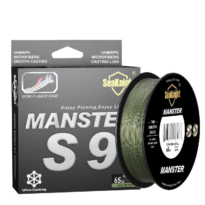 Best Fluorocarbon Fishing Line-S9 Monster/Manster Series 300M 500M PE  Line 9 Strand Reverse Spiral Fishing Line 20-100LB