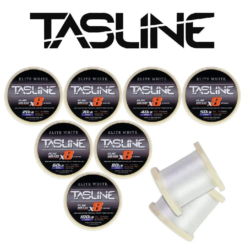 Fishing Line for Accurate Casts-Tasline Braid 8x Elite White Spools 1000m