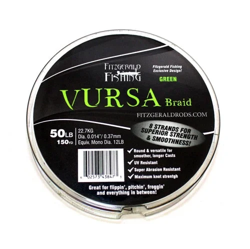 Fishing Line for Fast-Action Tackle-Fitzgerald Vursa Braid (Green)