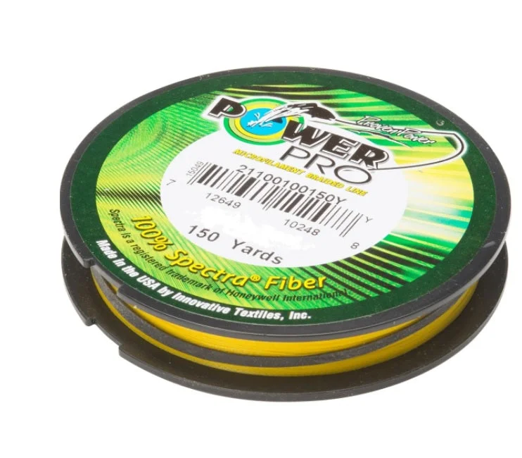 Fishing Line for Salmon-Power Pro Spectra Hi-Vis Yellow Braided Line 10 pound / 150 yards