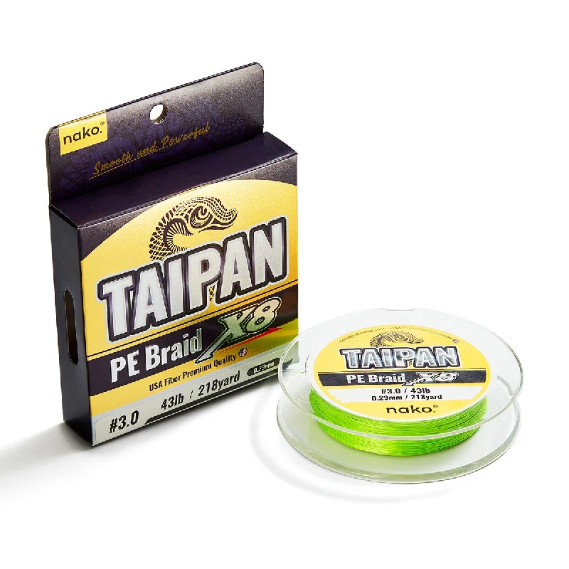 Fishing Line for Light Tackle-TAIPAN Super Long Cast PE Braided Fishing Line X8 | Flash Green 218 yard