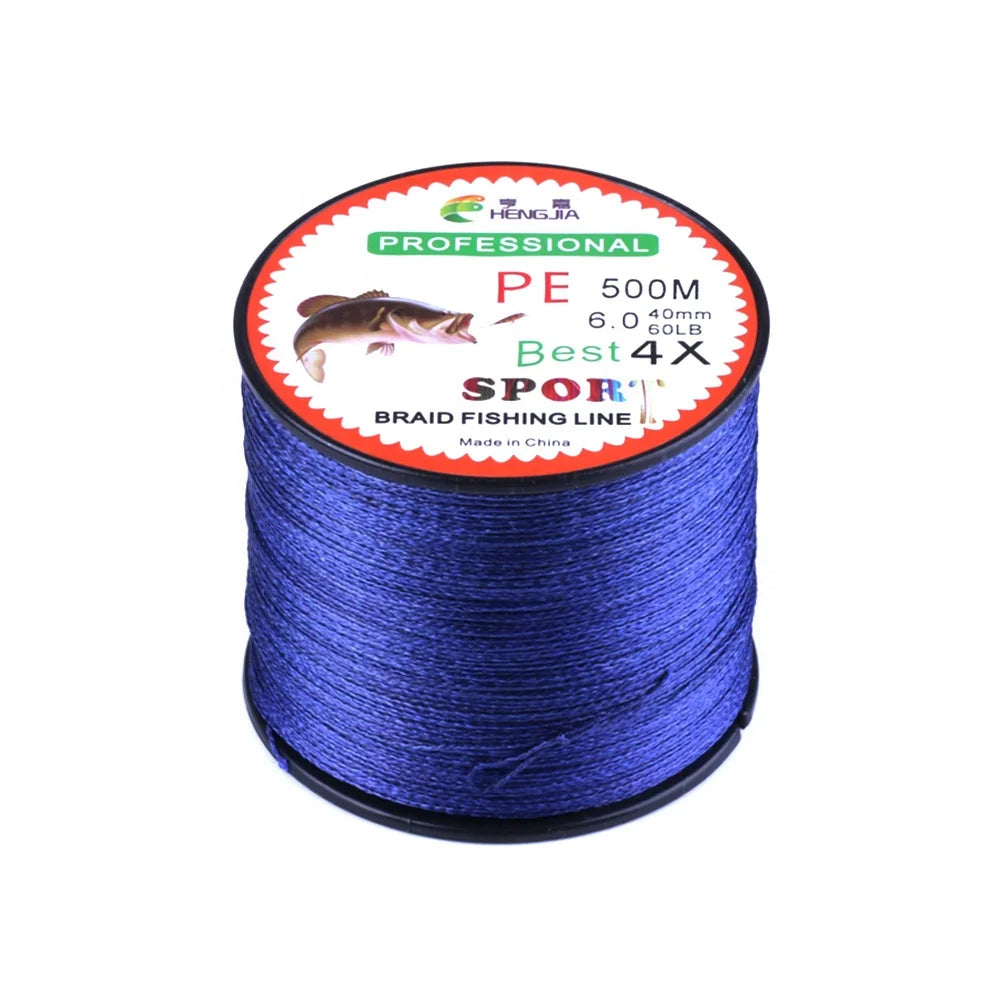 Fishing Line for All Fishing Types-Lureswholesale® 4 strands 500 meters PE braided Blue fishing line