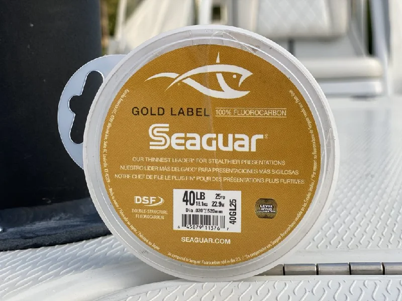 Fishing Line for Heavy Lures-40GL25 Seaguar Gold Label 25 Flourocarbon Leader