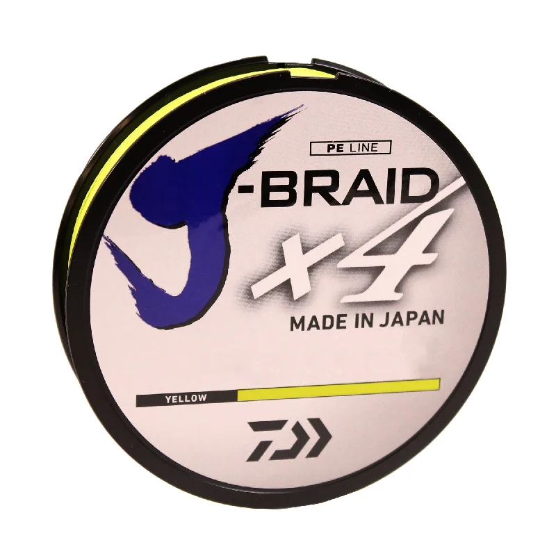 Anti-Twist Fishing Line-Daiwa J-Braid X4 Fluorescent Yellow Line - 150yds 40