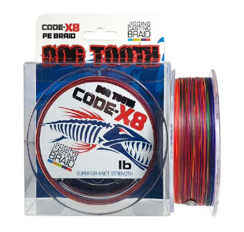 Best Fishing Line for Trolling-Dog Tooth Code X8 Multicolour Braid