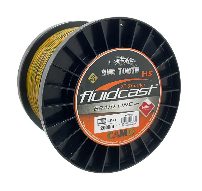 Fishing Line with Superior Control-Dog Tooth Fluidcast X8 Brown Camo Braid 2000m