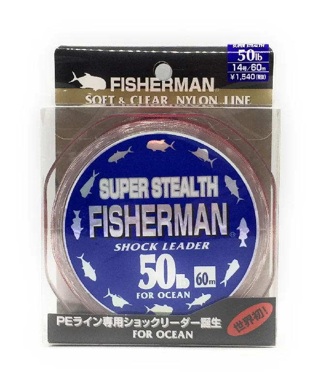 Clear Fishing Line-Fisherman Super Stealth Monofilament Shock Leader Line for Ocean