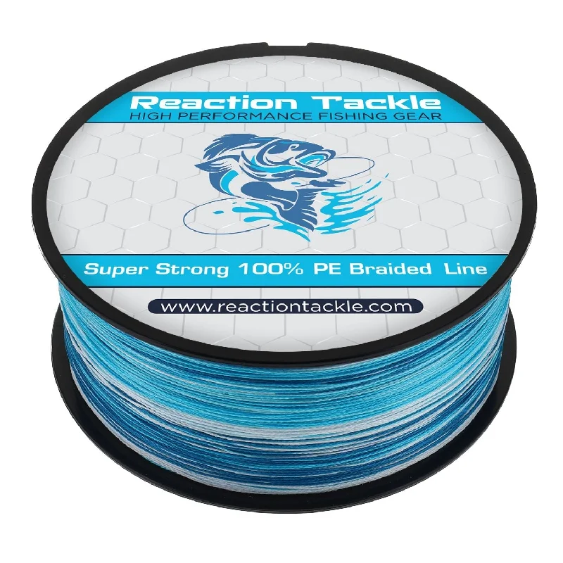 Fishing Line for Long-Term Fishing Trips-Reaction Tackle Braided Fishing Line - Blue Camo