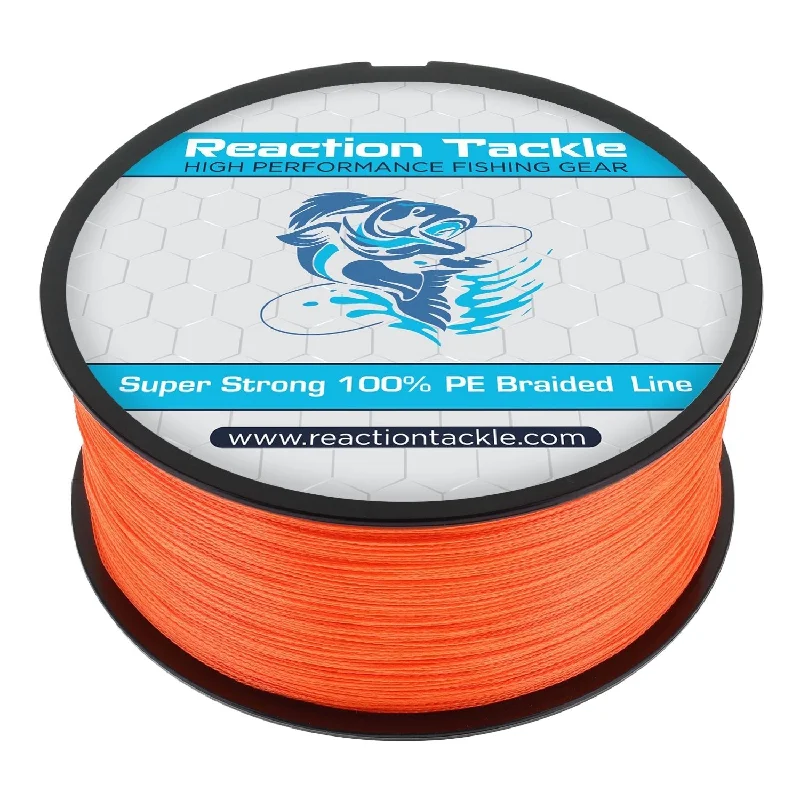 High-Strength Fluorocarbon Fishing Line-Reaction Tackle Braided Fishing Line - Hi-Vis Orange