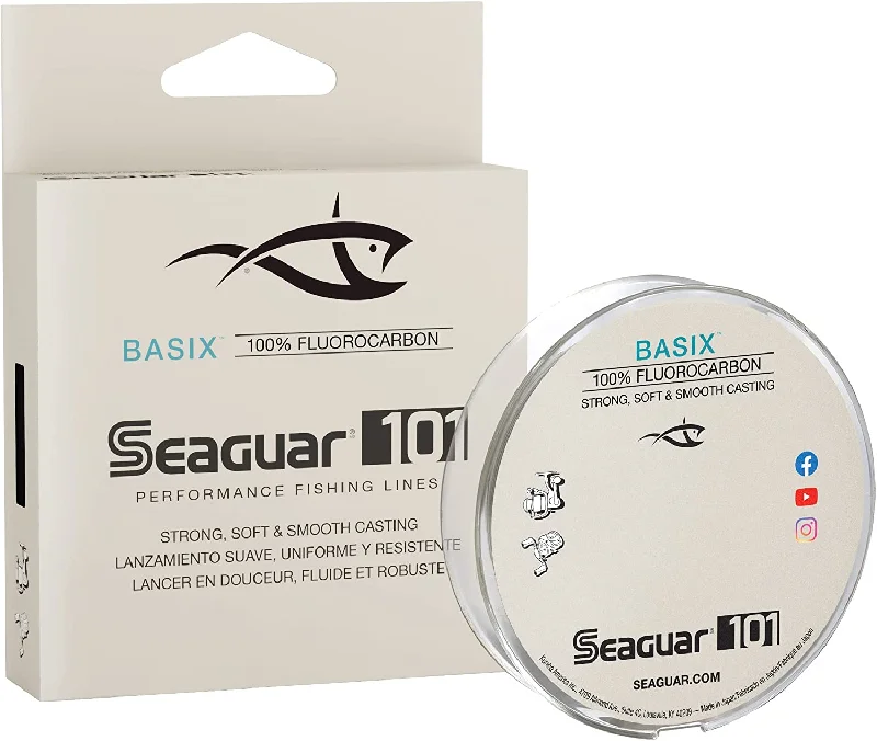 Fishing Line for Long-Range Casting-Seaguar 101 Basix 100% Fluorocarbon Fishing Line, Clear