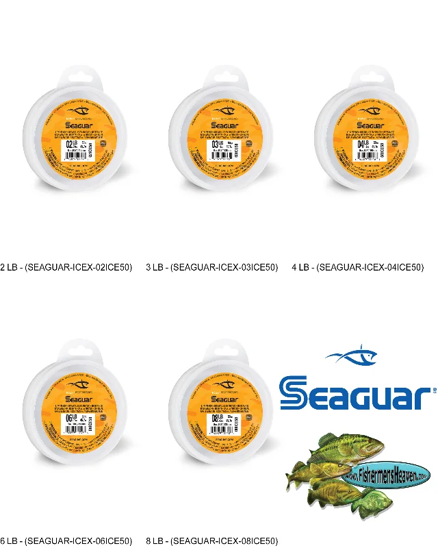 Thick Fishing Line for Large Fish-Seaguar IceX Fluorocarbon Fishing Line – Low Memory, Micro Diameter with Exceptional Abrasion Resistance, Knot and Tensile Strength, More Sensitive to Help Detect Bites, Made for Hard Water