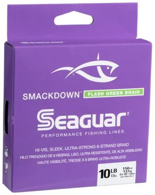 Fishing Line with Smooth Texture-Seaguar Smackdown Braided Line - Flash Green - 50lb