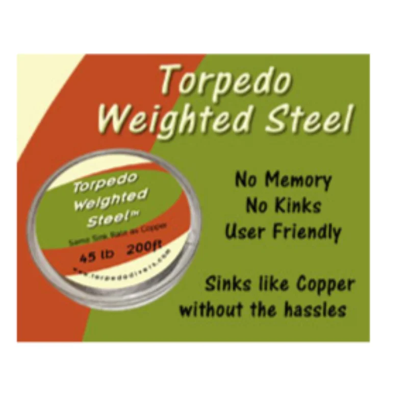 Braided Fishing Line for Accuracy-Torpedo Fishing Products Weighted Steel Line 45Lb Assorted Line Lengths