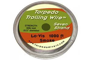 Reliable Fishing Line for All Waters-TORPEDO TROLLING WIRE 7-STRAND 30LB 1000FT MFG# N0010