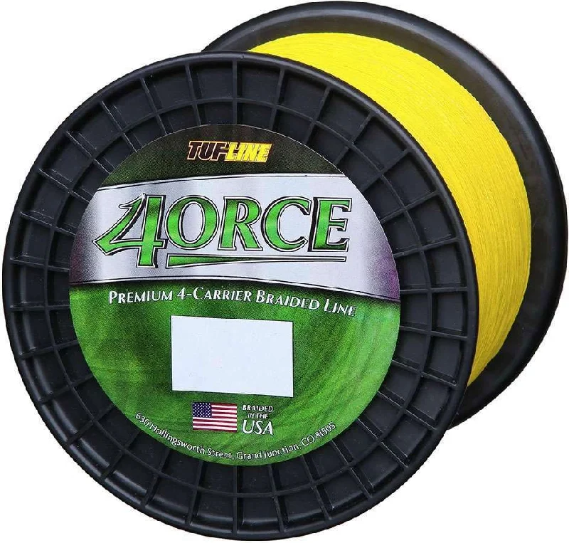 Fishing Line with Perfect Knot Strength-TUF-LINE 4ORCE Braid - Yellow - 2,500 Yd. (40 Lb. - 65 Lb.) 50 Lb.